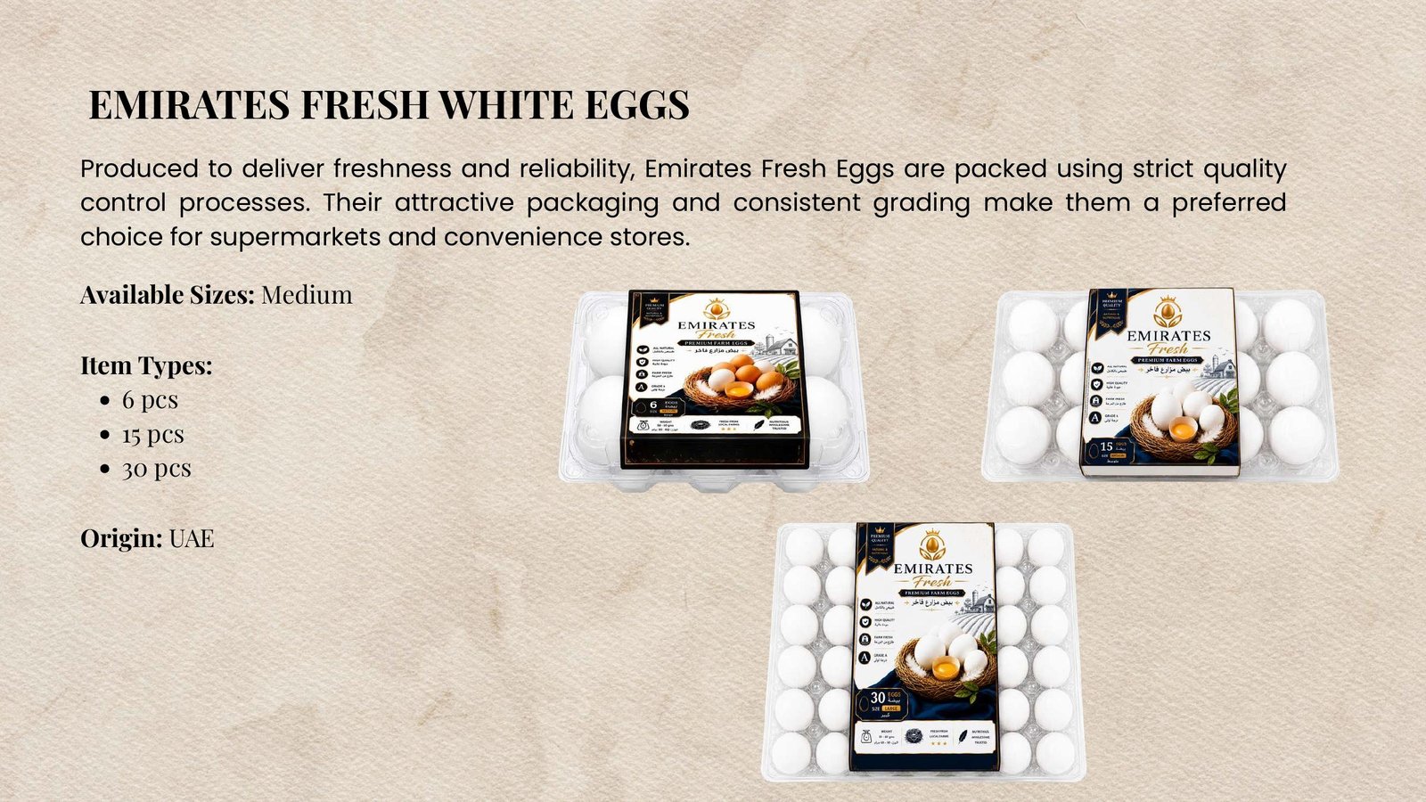 Emirates Fresh Eggs retail packages