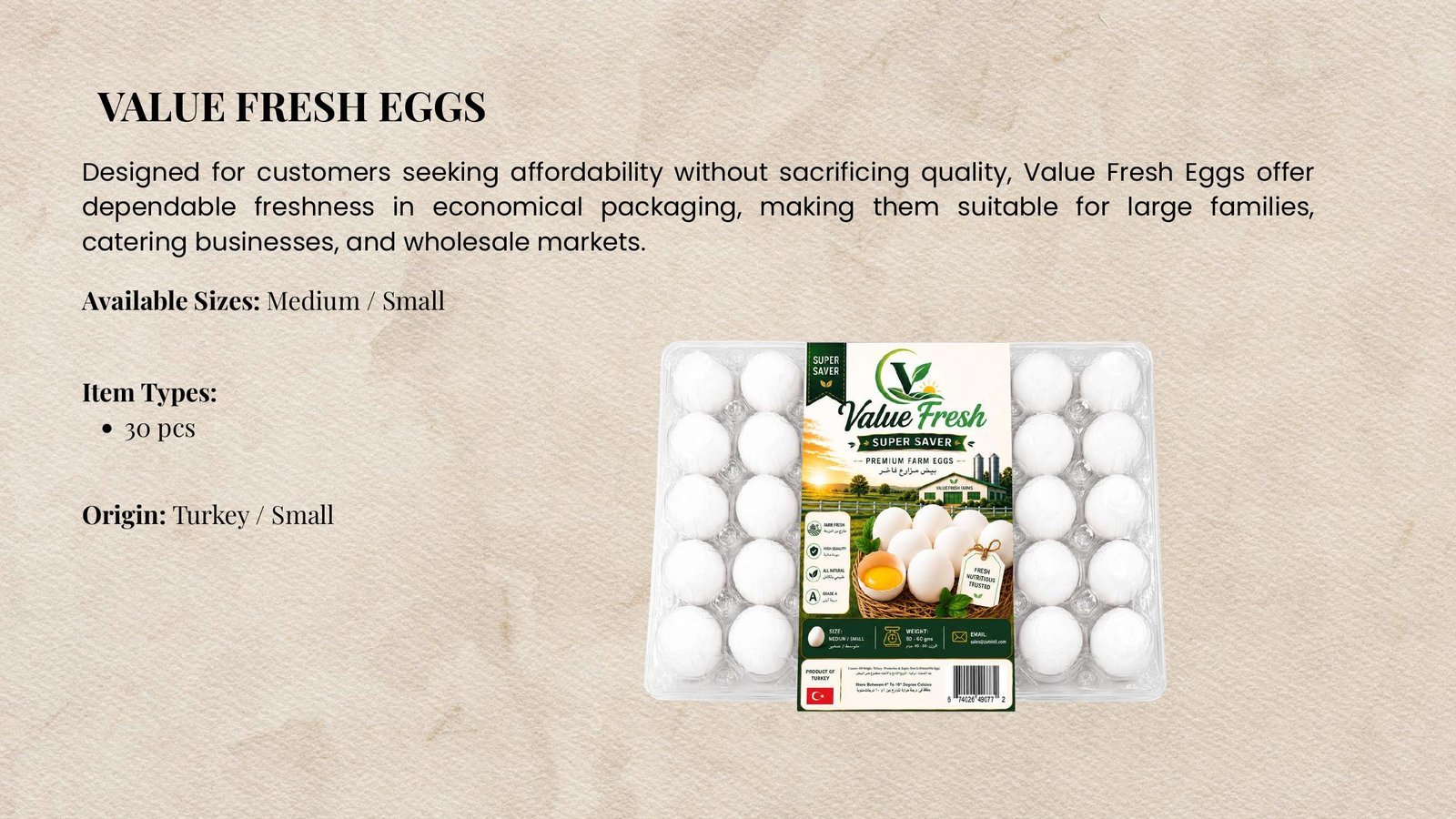 Value Fresh Eggs retail packages